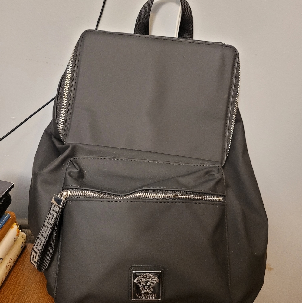 Versace Black Parfums Gifted Backpack